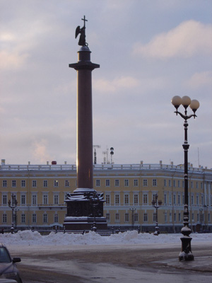 Alexander column, looking towards Winter Palace, St Petersburg 2005