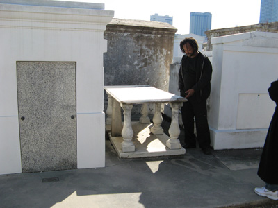 Table Tomb Allegedly for family visits., Cities of the Dead, New Orleans 2006