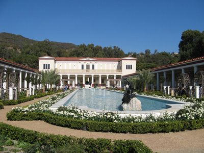 Outer Peristyle, looking North, Getty Villa, Heart Castle and Getty Museum, 2007