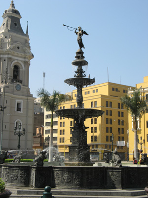 Bronze Fountain (1650) Plaza de Armas, Lima, Peru 2007