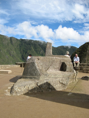 Machu Picchu: Intihuatana Sacred predictor of solstices., Peru 2007