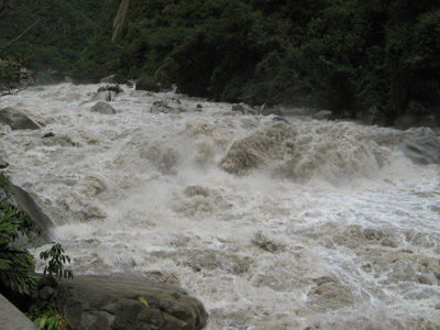 Raging Waters: Rio Vilcanota Aka Rio Urabamba. At Aguas Calient, Machu Picchu, Peru 2007