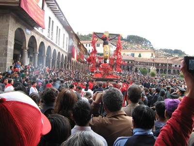 The Lord of The Earthquakes Leaving Plaza de Armas, Cusco, Peru 2007