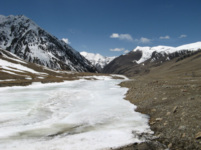 Frozen Stream, Khunjerab to Islamabad, Pakistan 2008