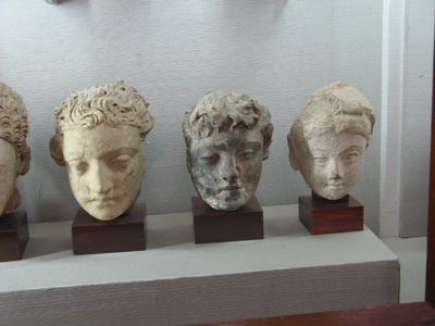Taxila Museum Heads with Greek features., Pakistan 2008