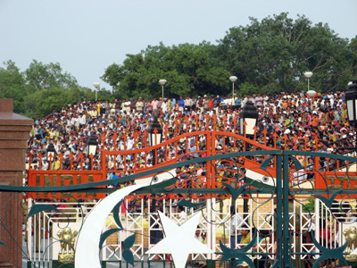 The Indian Crowd (Several times the size of the Pakistani), Wagha, Pakistan 2008