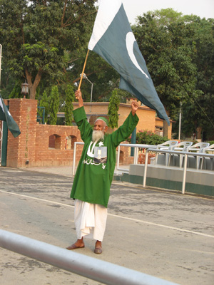 "Our" Cheerleader A spry, vigorous and patriotic warm, Wagha, Pakistan 2008