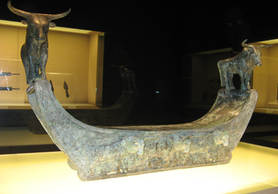 Pillow With Five Yaks Bronze, Western Han, 206 B.C. - 8 A.D., Shanghai, Shanghai-Beijing 2008