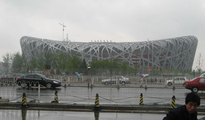 Bird's Nest Stadium Plus friendly taxi driver., Beijing, Shanghai-Beijing 2008