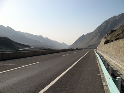 Road to Turpan Through barren, rocky hills., Around Turpan, Xinjiang 2008