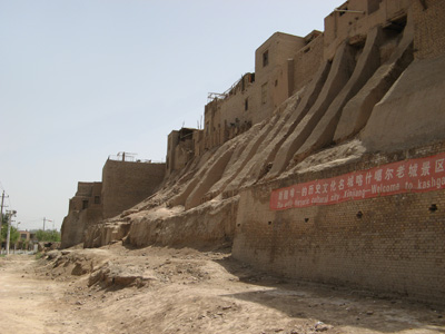 Kashgar old town walls., Xinjiang 2008