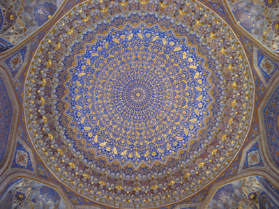 Tilla-Kari Medressa Ceiling (Registan North), Samarkand, Uzbekistan 2008