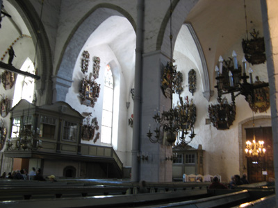 Dome Church interior With ornate coats of arms., Tallinn, Finland, Estonia, Latvia 2009