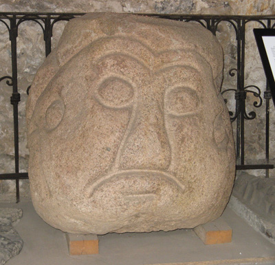 Stone head (idol?) Of unknown age and unclear provenance, Riga, Finland, Estonia, Latvia 2009