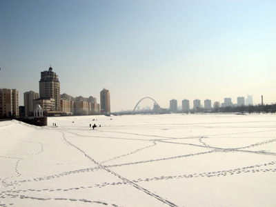 Frozen Ishim River, Astana-1, Kazakhstan 2009