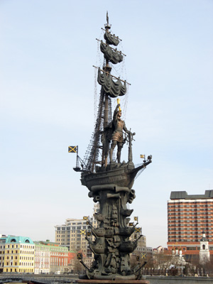 Eccentric statue of Peter the Great, Central Moscow, Moscow & St Petersburg 2009