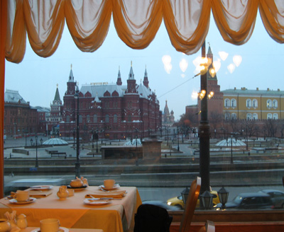 Hotel National: Breakfast View, Central Moscow, Moscow & St Petersburg 2009