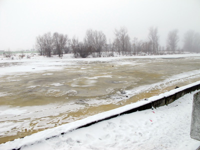 Fronzen Pina River, Pinsk, Belarus December 2010