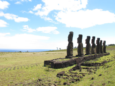 Ahu Akivi: Staring out to sea, Easter Island, Chile, 2010