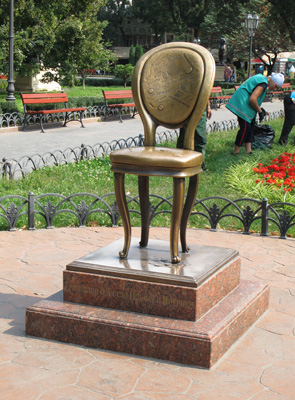 A Bronze Chair In commemoration of "The 12 Chairs", Odessa, Crimea 2011