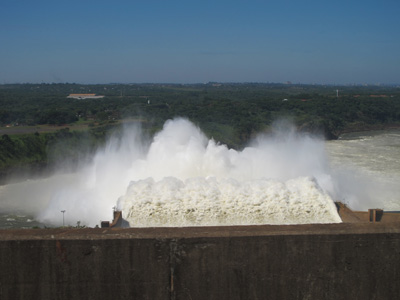 Spillway from its top., Itaipu, South America 2011