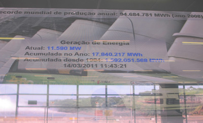 Status display, Itaipu, South America 2011