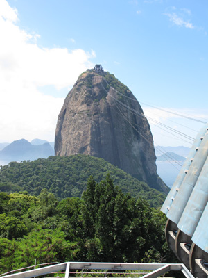 Sugarloaf from the midpoint cablecar station, Rio de Janeiro, South America 2011