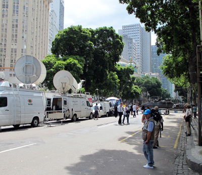 Media and security circus, Rio de Janeiro, South America 2011