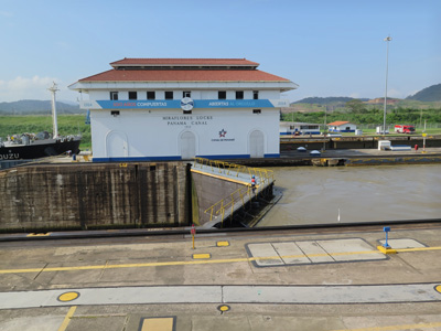 Closed gates, Miraflores Locks, Panama 2014