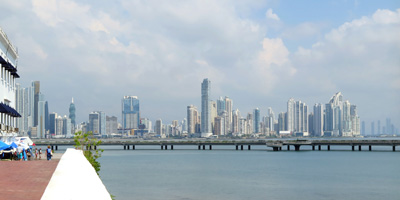 Panama City skyline, from old city, Panama 2014