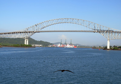 Bridge of the Americas: Entry to Panama Canal, Panama Canal Transit, Panama 2014