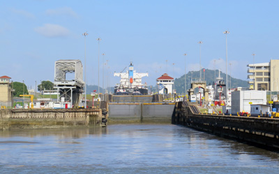 Miraflores Locks: West side, Panama Canal Transit, Panama 2014