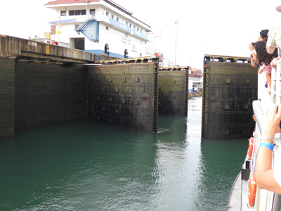 Gates open, Panama Canal Transit, Panama 2014