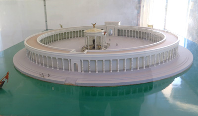 Model of Roman harbour island, Carthage, Tunisia 2014