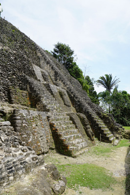 High Temple: Upper steps, Lamanai, Belize 2016