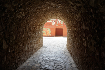 Entrance passage into site museum, Copan Site Museum, Honduras 2016