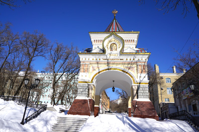 Recreated Tsarist Triumphal Arch, Vladivostok, Russia 2016