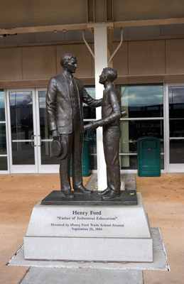 Henry Ford, with trade school student, Ford Rouge Factory tour, Toronto - Chicago 2019