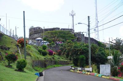 Fort Frederick Amidst a clutter of poles and pylons, 2020 Caribbean