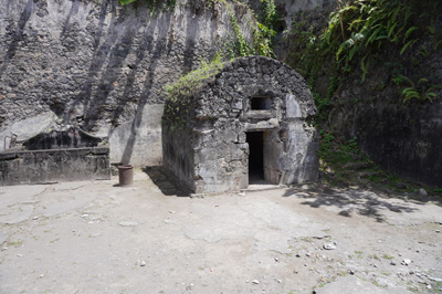 A surviving stone prison cell, Martinique: St Pierre, 2020 Caribbean