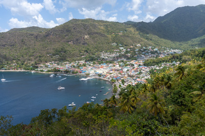 View to Soufriere, St Lucia: Trip to Soufriere, 2020 Caribbean
