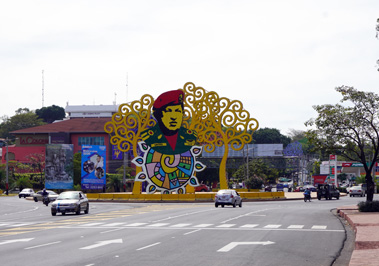 The Hugo Chavez roundabout, Nicaragua: Managua, Nicaragua, January 2020