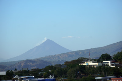 View to Momotombo Volcano, from the Intercontinental, Nicaragua: Managua, Nicaragua, January 2020