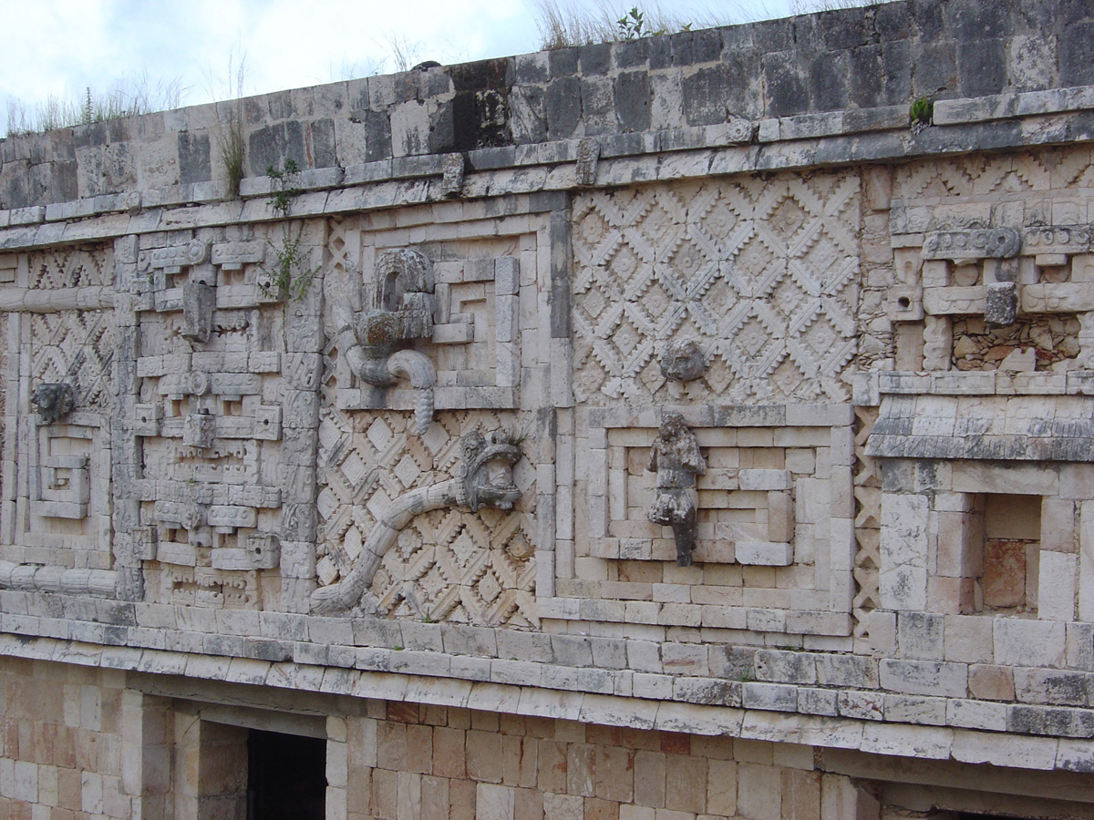 Uxmal, Nunnery interior, west detail