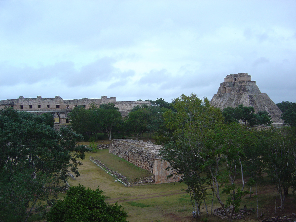 Uxmal, View of Nunnery and Temple of the Magician