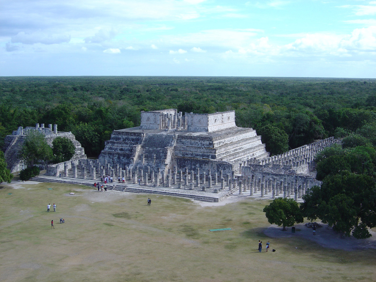Chichen Itza, Group of 1000 columns, from Castillo