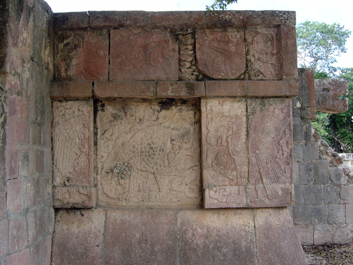 Chichen Itza, Platform of the Eagles and Jaguars: Jaguar eating heart