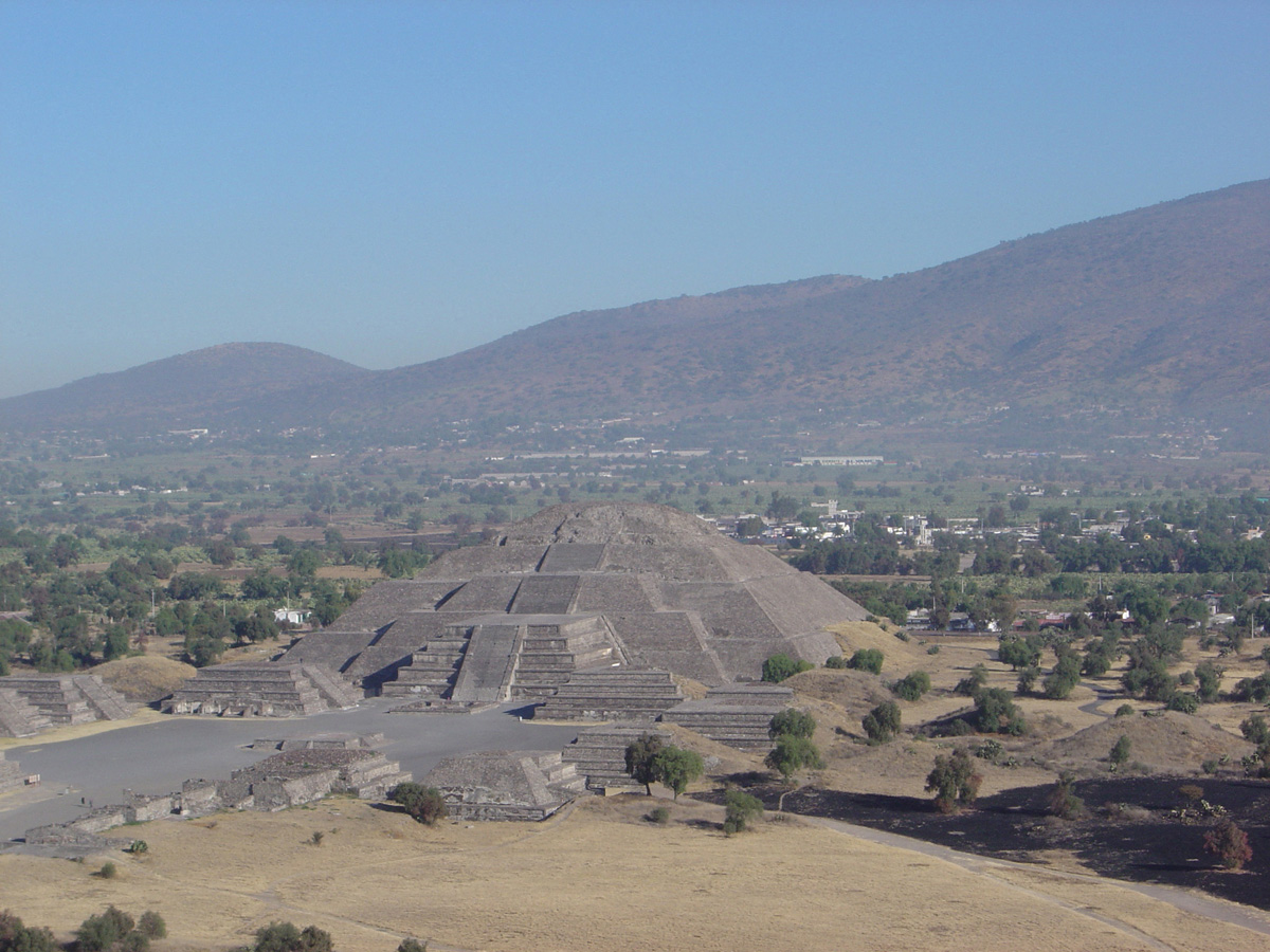 Teotihuacan, Pyramid of the Moon, from Pyramid of the Sun.