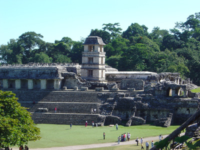 Palace and Observatory, Palenque, Mexico 2004