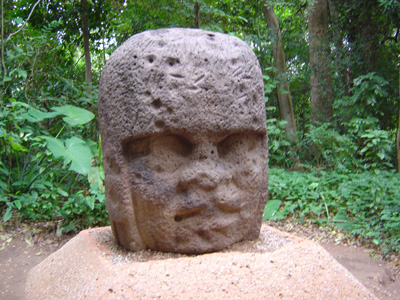 Monument 3. Olmec head, Parque Museo de la Venta, Mexico 2004